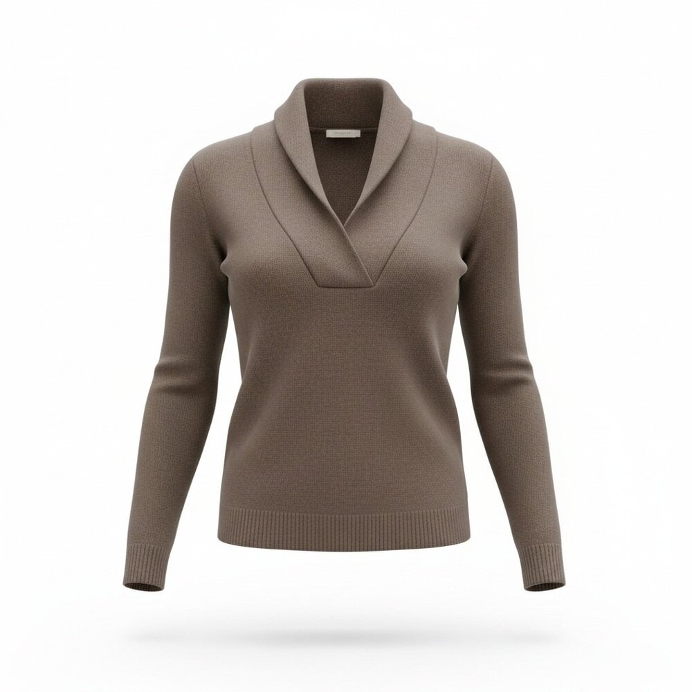 J.Crew Extra Soft Brown Wool Blend Collared Knit Pullover Sweater Size